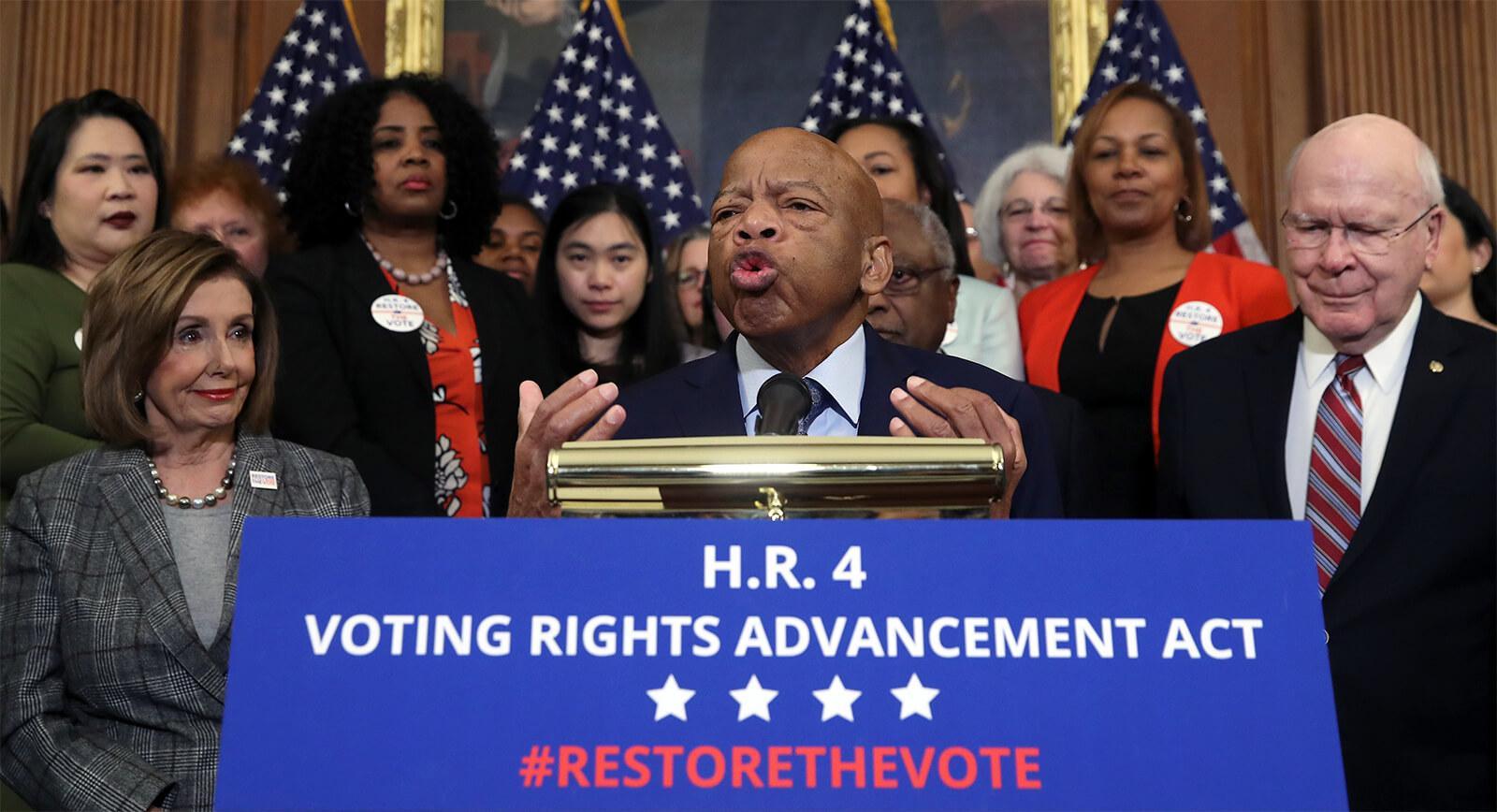Civil rights icon Rep. John Lewis, D-Ga, speaks in support of H.R. 4